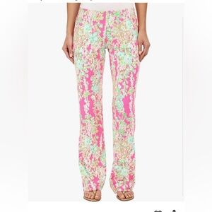 LILLY PULITZER Georgia May Palazzo Pants Flamingo Pink Southern Charm Sz M